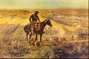 Charles M Russell The Wagon Boss oil painting on canvas